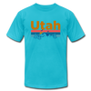 Utah T-Shirt - Retro Mountain & Birds Unisex Utah T Shirt - turquoise