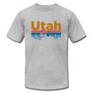 Utah T-Shirt - Retro Mountain & Birds Unisex Utah T Shirt - heather gray