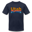 Utah T-Shirt - Retro Mountain & Birds Unisex Utah T Shirt - navy