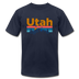 Utah T-Shirt - Retro Mountain & Birds Unisex Utah T Shirt - navy