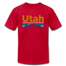 Utah T-Shirt - Retro Mountain & Birds Unisex Utah T Shirt - red