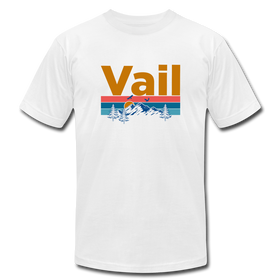 Vail, Colorado T-Shirt - Retro Mountain & Birds Unisex Vail T Shirt - white