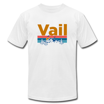 Vail, Colorado T-Shirt - Retro Mountain & Birds Unisex Vail T Shirt - white