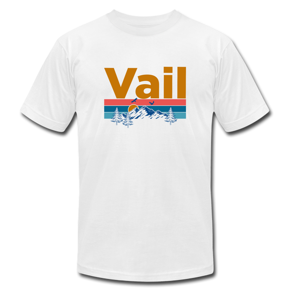 Vail, Colorado T-Shirt - Retro Mountain & Birds Unisex Vail T Shirt - white