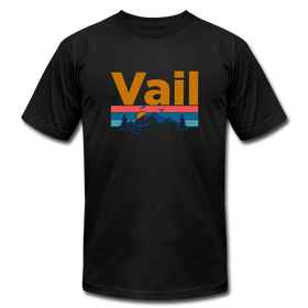 Vail, Colorado T-Shirt - Retro Mountain & Birds Unisex Vail T Shirt - black
