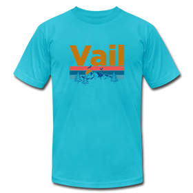 Vail, Colorado T-Shirt - Retro Mountain & Birds Unisex Vail T Shirt - turquoise