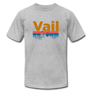 Vail, Colorado T-Shirt - Retro Mountain & Birds Unisex Vail T Shirt - heather gray