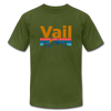 Vail, Colorado T-Shirt - Retro Mountain & Birds Unisex Vail T Shirt - olive