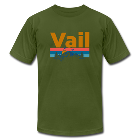 Vail, Colorado T-Shirt - Retro Mountain & Birds Unisex Vail T Shirt - olive