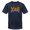 Vail, Colorado T-Shirt - Retro Mountain & Birds Unisex Vail T Shirt - navy
