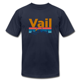 Vail, Colorado T-Shirt - Retro Mountain & Birds Unisex Vail T Shirt - navy