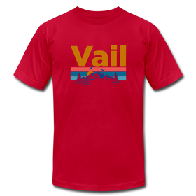 Vail, Colorado T-Shirt - Retro Mountain & Birds Unisex Vail T Shirt - red