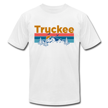 Truckee, California T-Shirt - Retro Mountain & Birds Unisex Truckee T Shirt - white