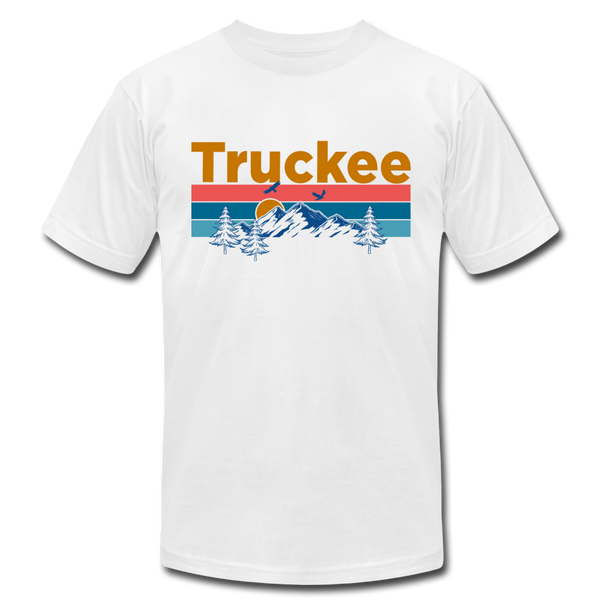 Truckee, California T-Shirt - Retro Mountain & Birds Unisex Truckee T Shirt - white