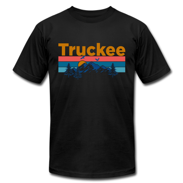 Truckee, California T-Shirt - Retro Mountain & Birds Unisex Truckee T Shirt - black