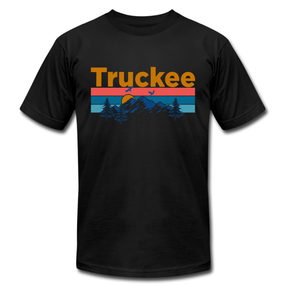 Truckee, California T-Shirt - Retro Mountain & Birds Unisex Truckee T Shirt - black