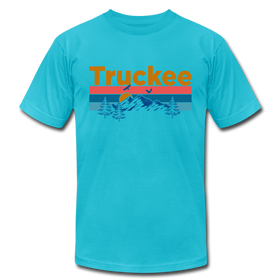 Truckee, California T-Shirt - Retro Mountain & Birds Unisex Truckee T Shirt - turquoise