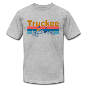 Truckee, California T-Shirt - Retro Mountain & Birds Unisex Truckee T Shirt - heather gray