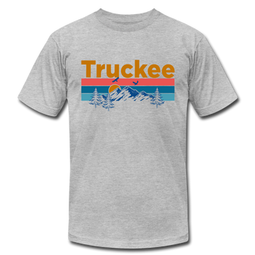 Truckee, California T-Shirt - Retro Mountain & Birds Unisex Truckee T Shirt - heather gray