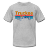 Truckee, California T-Shirt - Retro Mountain & Birds Unisex Truckee T Shirt - heather gray