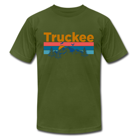 Truckee, California T-Shirt - Retro Mountain & Birds Unisex Truckee T Shirt - olive