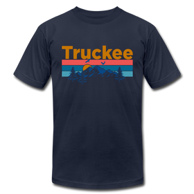 Truckee, California T-Shirt - Retro Mountain & Birds Unisex Truckee T Shirt - navy