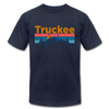 Truckee, California T-Shirt - Retro Mountain & Birds Unisex Truckee T Shirt - navy