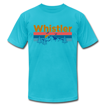 Whistler, Canada T-Shirt - Retro Mountain & Birds Unisex Whistler T Shirt - turquoise