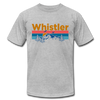 Whistler, Canada T-Shirt - Retro Mountain & Birds Unisex Whistler T Shirt - heather gray