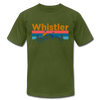 Whistler, Canada T-Shirt - Retro Mountain & Birds Unisex Whistler T Shirt - olive