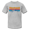 Vermont T-Shirt - Retro Mountain & Birds Unisex Vermont T Shirt - heather gray