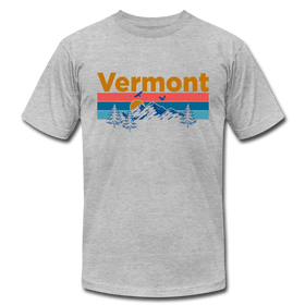 Vermont T-Shirt - Retro Mountain & Birds Unisex Vermont T Shirt