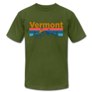 Vermont T-Shirt - Retro Mountain & Birds Unisex Vermont T Shirt - olive