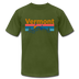 Vermont T-Shirt - Retro Mountain & Birds Unisex Vermont T Shirt - olive
