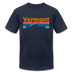 Vermont T-Shirt - Retro Mountain & Birds Unisex Vermont T Shirt - navy