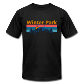 Winter Park, Colorado T-Shirt - Retro Mountain & Birds Unisex Winter Park T Shirt - black