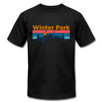 Winter Park, Colorado T-Shirt - Retro Mountain & Birds Unisex Winter Park T Shirt - black