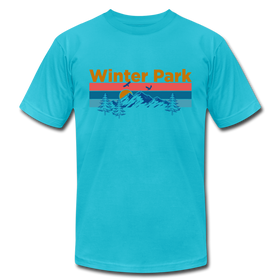 Winter Park, Colorado T-Shirt - Retro Mountain & Birds Unisex Winter Park T Shirt - turquoise