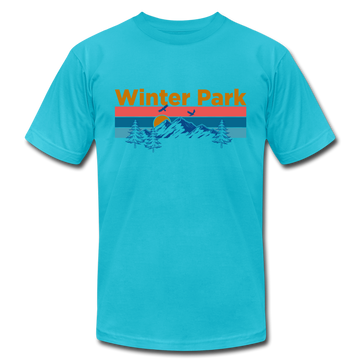 Winter Park, Colorado T-Shirt - Retro Mountain & Birds Unisex Winter Park T Shirt - turquoise