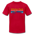 Winter Park, Colorado T-Shirt - Retro Mountain & Birds Unisex Winter Park T Shirt - red