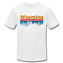 Wyoming T-Shirt - Retro Mountain & Birds Unisex Wyoming T Shirt - white