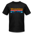 Wyoming T-Shirt - Retro Mountain & Birds Unisex Wyoming T Shirt - black