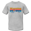 Wyoming T-Shirt - Retro Mountain & Birds Unisex Wyoming T Shirt - heather gray
