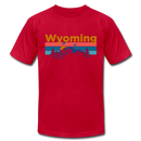Wyoming T-Shirt - Retro Mountain & Birds Unisex Wyoming T Shirt - red