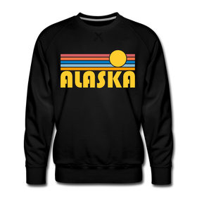 Premium Alaska Sweatshirt - Retro Sun Premium Men's Alaska Sweatshirt - black