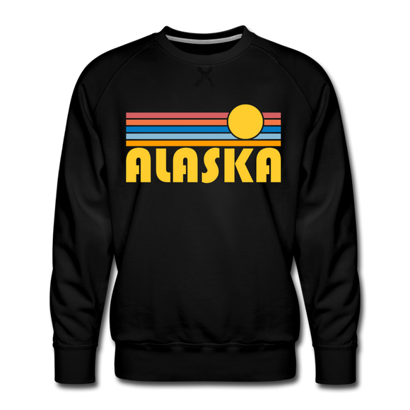 Premium Alaska Sweatshirt - Retro Sun Premium Men's Alaska Sweatshirt - black