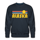 Premium Alaska Sweatshirt - Retro Sun Premium Men's Alaska Sweatshirt - navy