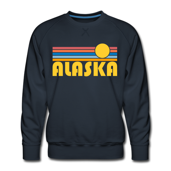 Premium Alaska Sweatshirt - Retro Sun Premium Men's Alaska Sweatshirt - navy