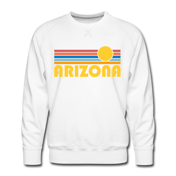 Premium Arizona Sweatshirt - Retro Sun Premium Men's Arizona Sweatshirt - white