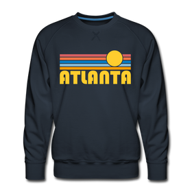 Premium Atlanta, Georgia Sweatshirt - Retro Sun Premium Men's Atlanta Sweatshirt - navy